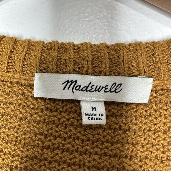 Madewell Deville Cardigan Sweater Antique Gold Medium - Picture 4 of 9